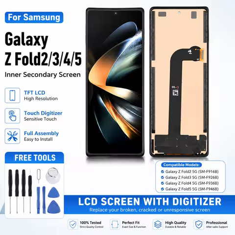 For Samsung Galaxy Z Fold 2/3/4/5 5G Secondary LCD Screen Digitizer Assembly Inner Display Touch Pan