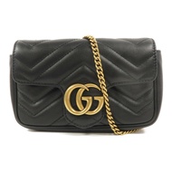 GUCCI 牛皮皮革GG Marmont Super Mini鏈帶肩背袋