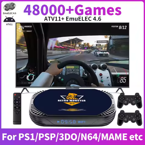JMachen Amlogic S905X4 Retro Monster Retro Game Console with 48000+ Games Emulator for PS1/PSP/N64/3
