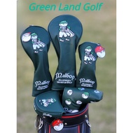 Golf Club Cover, Caddy Dark Green Beige Golf Iron Cover Wooden Cover, No. 1, No. 3, No. 5 Golf Club 