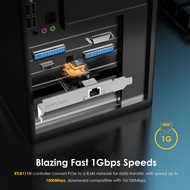 WAVLINK 1G/2.5G/5G/10G Base-T PCIe Network Card 1000/100/10Mbps PCI Express Ethernet Adapter with RT