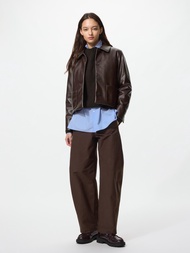 UNIQLO ของแท้ กางเกง ผ้าเจอร์ซี่ ทรงโค้ง (Jersey Barrel)