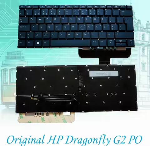 Cyan For HP Elite Dragonfly G2 Original Portuguese Language Laptops Keyboard Backlight SG-A4800-2PA 