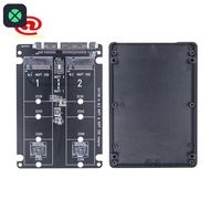 1F Dual M.2 to SATA3.0 Adapter M.2 SATA Protocol SSD Adapter 2 Port NGFF M.2 B Key to SATA 3.0 6Gbps