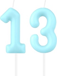 Macaron Number Candles for 13th Birthday, Macaron Blue Number 13 Candle for Cake, Blue Candles for 1
