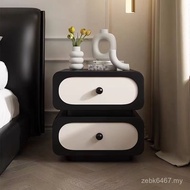 Red Hair Net Locking Bedside Table Whole Pack Bedroom Cabinet Solid Wood Luxury Modern Cream Light H