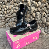 Women's School Shoes Black Leather For Older Children Care Bears Bear Pattern Chappy Brand cb888