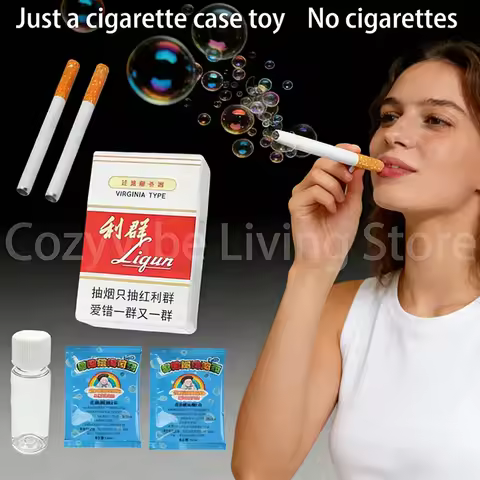 2026 Hot Office Slacking Gadget: Plastic Liqun Cigarette Pack Bubble Wand Adult Stress Relief and Ve