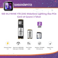 SSD M.2 NVME 1TB 2242 Midasforce Lightning Max PCIe Gen3 x4 3 Year Warranty