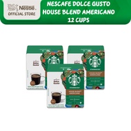 [Carton] STARBUCKS House Blend – Americano by NESCAFE DOLCE GUSTO Coffee Capsules (12 servings)