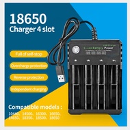 4 Slots 18650 USB Charger Independent Charging 4.2V Li-ion Battery Smart Portable Rechargeable Battery Charger for 18350 18500