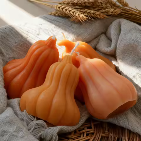 Pear-Shaped Pumpkin Silicone Mold for Candles Soap and Resin Crafts-DIY Plaster Polymer Clay Decorat