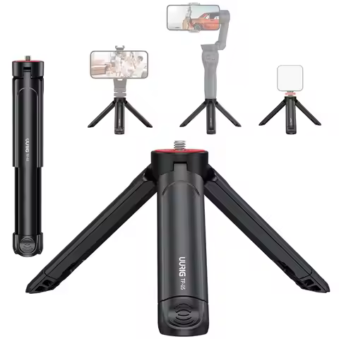 UURIG TP05 Extendable Mini Camera Tripod Portable Selfie Stick Handle Grip Desktop Webcam Tripod wit