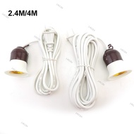 AC E27 Socket wall power cord extension Cable led Lamp Bulb Bases US Plug on off Switch Wire For Pen