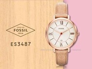 FOSSIL 手錶 國隆專賣店 ES3487 女錶 石英錶 真皮錶帶  防水 全新品 保固一年 開發票