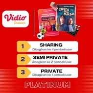 VIDIO PREMIER PLATINUM 1 BULAN SHARING & PRIVATE NON EFL