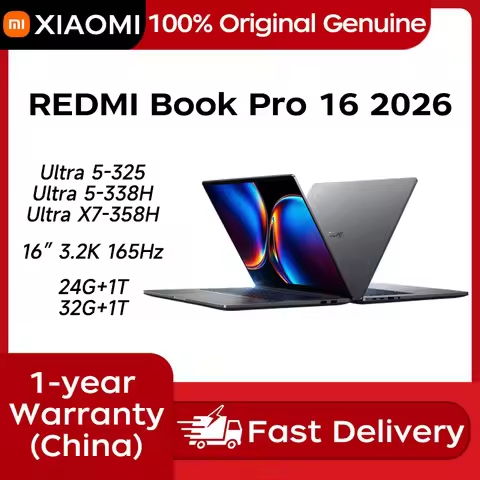 2026 Xiaomi REDMI Book Pro 16 Laptop 16inch 3.2K 165Hz Screen Netbook Ultra 5/Ultra X7 24G/32G+1T No