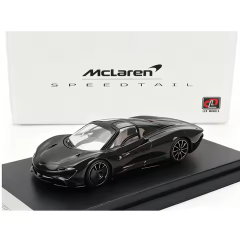 LCD Models 1:64 McLaren Speedtail Full Carbon Fiber Black Diecast Model Car With Display Base In Sto