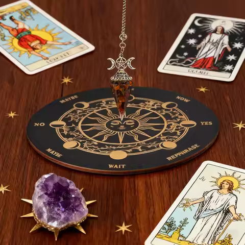2pcs Spirit Pendulum and Divination Discs for Tarot, Meditation, and Energy Healing - Enhancing Intu