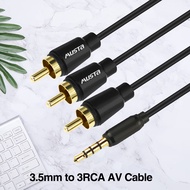 3 5มม. ถึง3Rca AUX สายออดิโอตัวผู้กับตัวผู้1.5ม. แจ็ค3.5มม. เครื่องขยายเสียงสายเคเบิลสำหรับสมาร์ทโฟนสเตอริโอ DVD บ้าน RCA Aux สาย Aux เสียงเป็นแจ็คสเตอริโอ