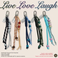 8ECEMBER-Live Love Laugh Paracord Rope Keychain With Good Meaning Engraved Pendant Bag Charm Gift So