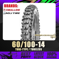 TAYAR 60/100-14 DELI/SWALLOW TYRE SB-114F TERRA CROSSTUBELESS/TUBE-TYPE/MOTO CROSS TYRE [TY6X14]