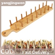 YANGWEN Bamboo Taco Holders Holds 8 Tacos Each Taco Tray Multi-Use Food Stands Hard Shell Tacos Rack