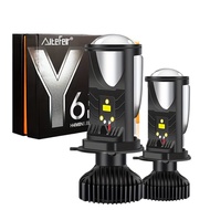 2 Pcs H4 LED Headlight Y6D-H4 7000LM 6500K White 50W Auto Lamp 3570 Chips IP68 Waterproof All Weathe