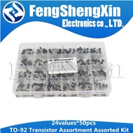 24Values=480pc TO-92 Transistor Assortment Assorted Kit BC327 BC337 BC517 BC547 BC548 BC549 2N2222 3