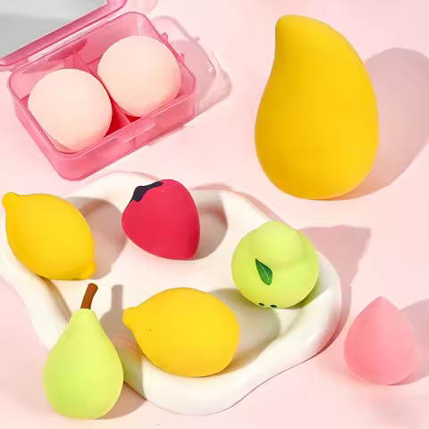 Mango Shape Soft Makeup Sponge Blender Face Beauty Cosmetic Fruit Powder Puff Expanding Water-Activa