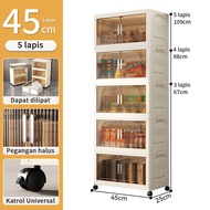 L45-95cm Multipurpose Double Storage Cabinet Foldable Stackable Storage Box