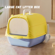Extra Large Cat Litter Box Enclose Cat Toilet Splash Proof Cat Litter Tray With Cover And Cat Litter