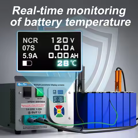 Heltec Energy Pro Li-ion/LiFePO4 Charger (3.6-125V 1-30A) | Built-in Capacity Testing for Solar/ RV/