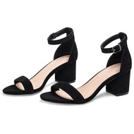 High Heeled Sandals Comfortable Ankle Strap Sandals Low Block Dress Pumps Elegant Open Toe Sandals f