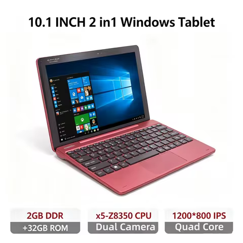 Detachable 2 in 1 RE101 10.1' Windows Laptop Tablet, Intel X5-Z8350, 2GB DDR 32GB ROM HD IPS Screen 