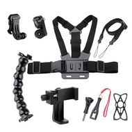 Chest Strap Mobile Phone Holder with Fixed Shoulder Neck Strap for Universal Smartphone First Person