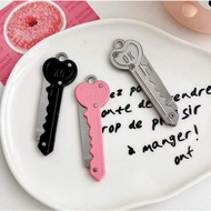 Retro Pastel Pink Purple Key Design Keychain Mini Cutter Paper Parcel Package Opener