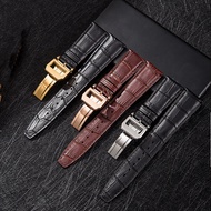 20mm 22mm Italian Cowhide Watch Strap Needle Folding Buckle Clasp Leather Watchband Suitable for IWC PORTUGIESER Series Watch