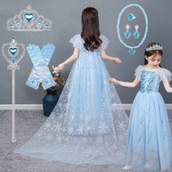 * Cosplay Princess Christmas Kids Princess Girls Dress Frozen Party For Baby Kids Halloween Outfit *