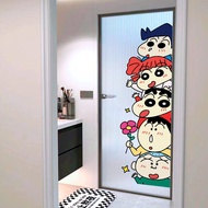 Cartoon Cartoon Crayon Shin-Chan Glass Door Sticker-Bathroom Toilet Sliding Door Decoration Wallpape