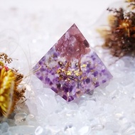 金字塔奧根塔Orgonite奧剛生命之樹脈輪靈性冥想能量草莓晶紫水晶
