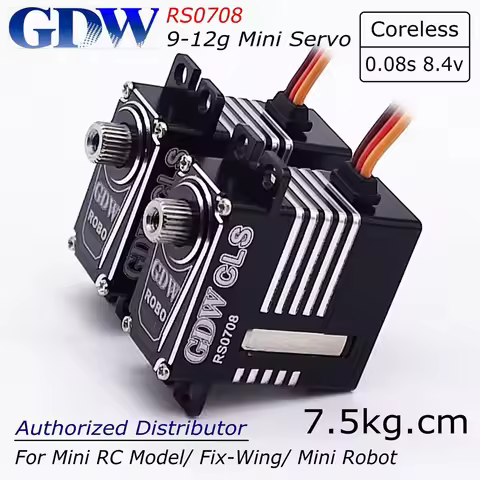 GDW RS0708 9g 12g 7.5kg 8.4v 0.08s High Speed Coreless Motor Metal Gear Mini Digital Servo Helicopte