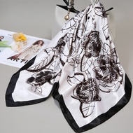 T Classy All-Match Simulation Silk Square Scarf 90cm * 90cm Spring Autumn Korean Style Fashionable S