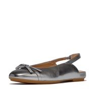 FitFlop DELICATO Glitz-Bow Leather Slingbacks - Silvereen (E3N-C91)