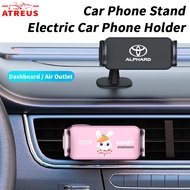 Toyota Alphard Car Electric Phone Holder Auto-Clamping Cellphone Cradle Dashboard Air Vent Phone Stand 360°Rotating