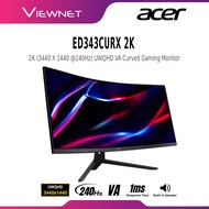 ACER 34" ED343CURX 2K UWQHD (240HZ/1MS) / 32" ED323QURA (144HZ/4MS) 2K LED VA PANEL LCD CURVED GAMIN