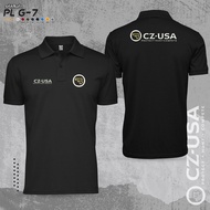 PL G-7 CZ USA Letter Print Polo Shirt Casual Style Comfortable To Wear Short Sleeve Cotton Unisex Si