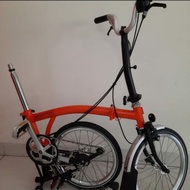 Sepeda Brompton M3L Orange Black Dual Tone 2020 Baru Sepeda lipat