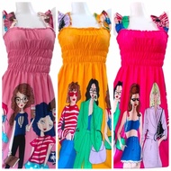 MINI Cleavage DRESS/TIE STRAP/SMOCK DASTER fit s-xl/DASTER PAMBAHAY/MATERNITY DRESS