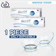 (1 PIECE) Maxvue Airsoft Daily Disposable Loose Piece Clear Lens 1 Day Use Contact Lenses